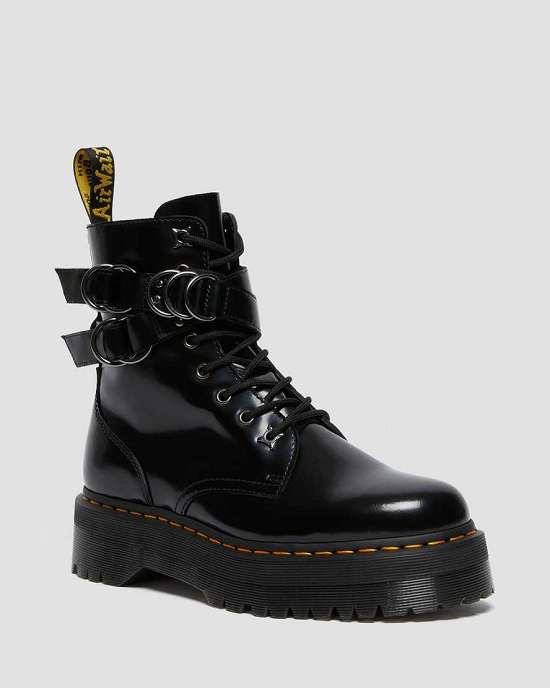 Botas Con Plataforma Dr. Martens Jadon Hardware Strap Mujer Negros MX-59841